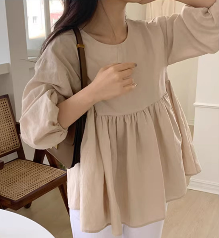 The Elara Linen Blouse