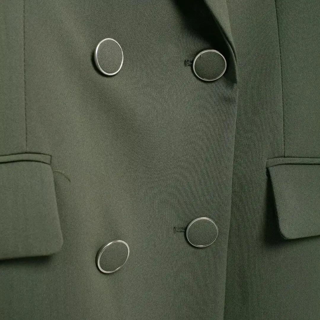Double-Breasted Suit Set – Khaki Green