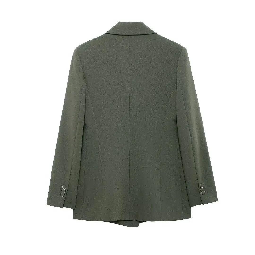 Double-Breasted Suit Set – Khaki Green
