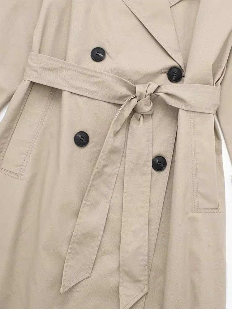 Timeless Longline Trench Coat In Khaki
