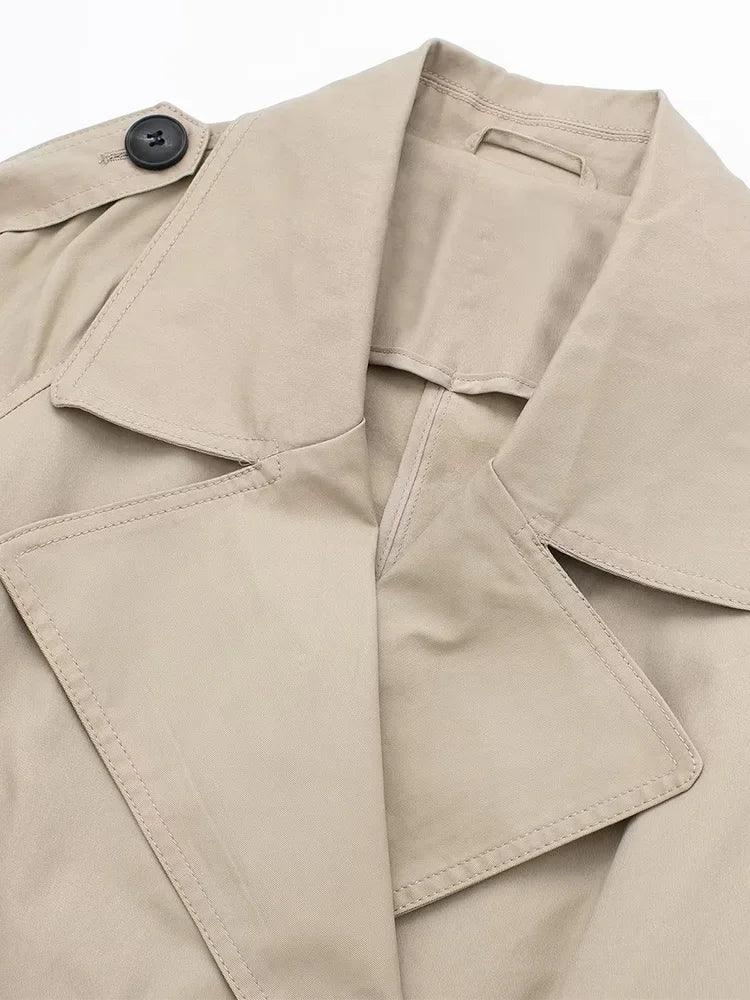 Timeless Longline Trench Coat In Khaki