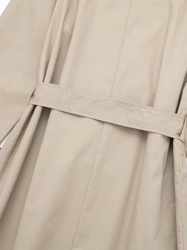 Timeless Longline Trench Coat In Khaki