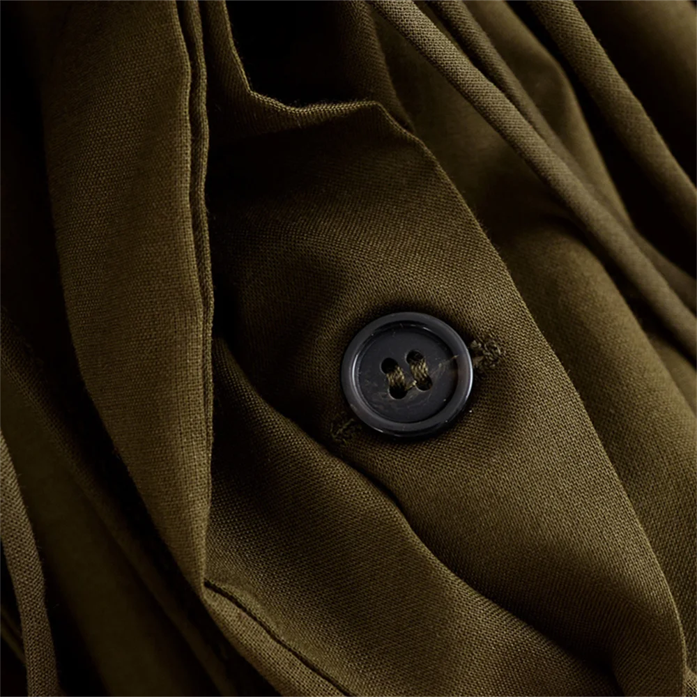 button detail of olive grace a line dress