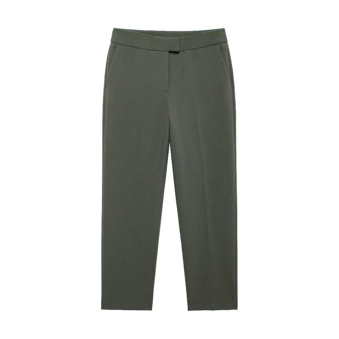 Double-Breasted Suit Set – Khaki Green