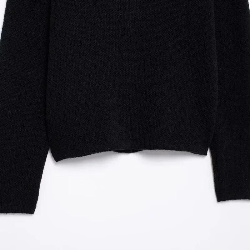 Refined Knit Cardigan – Long Sleeve in Black