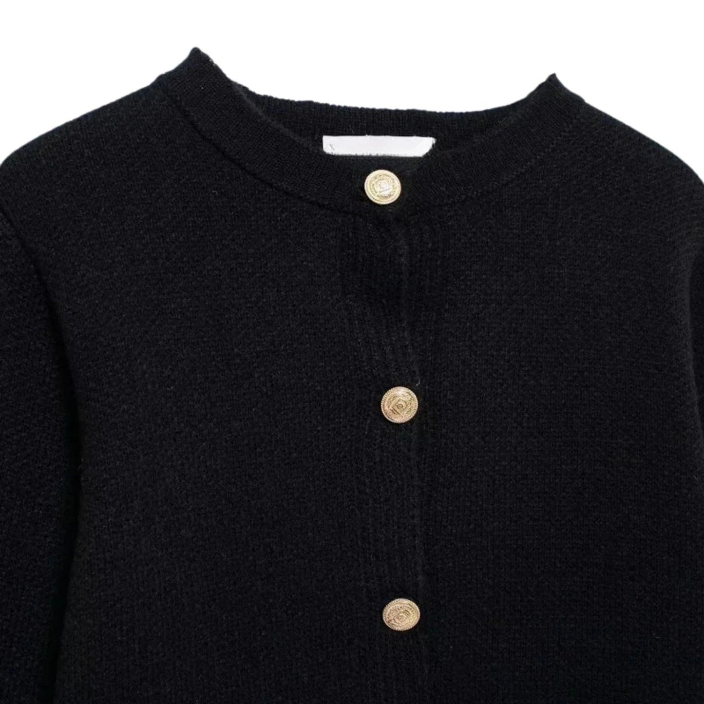 Refined Knit Cardigan – Long Sleeve in Black