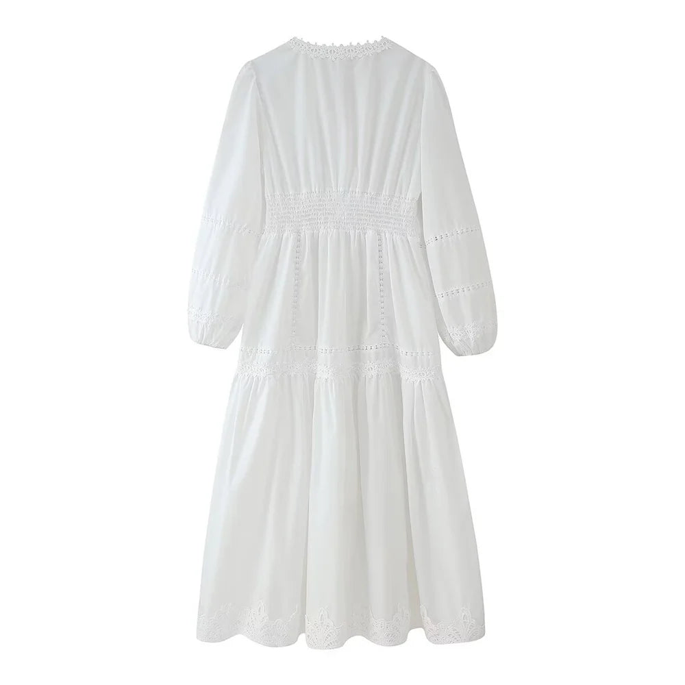 rear view of the white laurel lace dress
