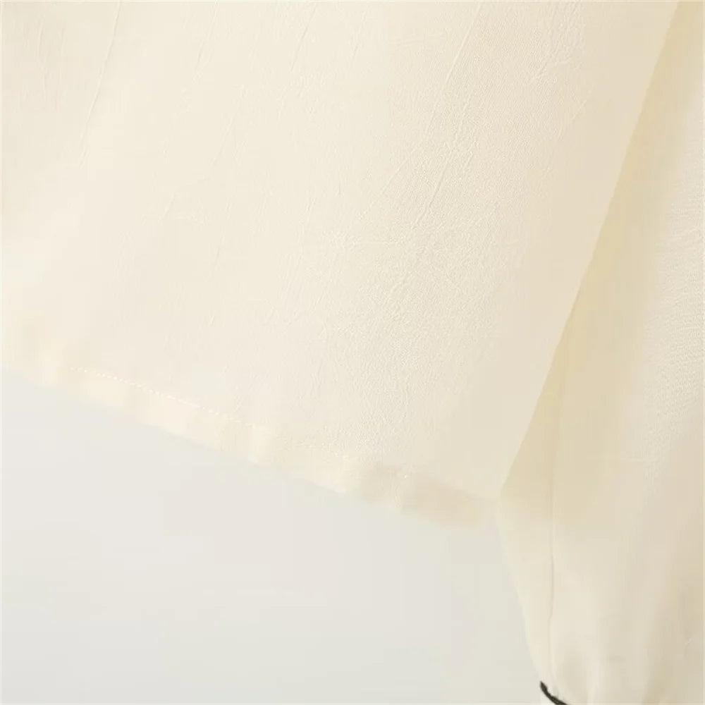 Soft Echo Ruffle Blouse - Beige
