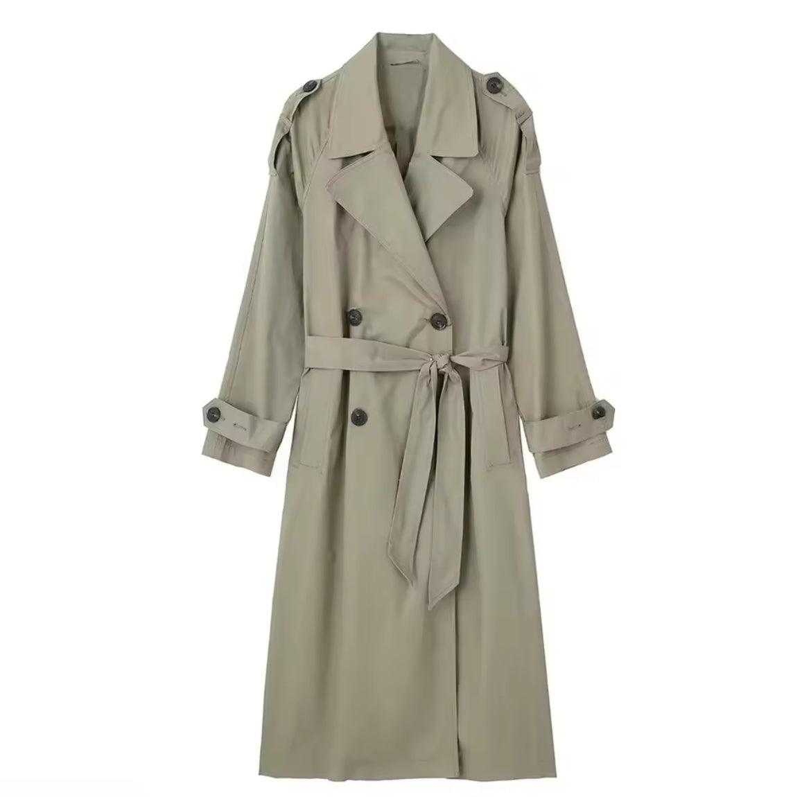 Timeless Longline Trench Coat – Green