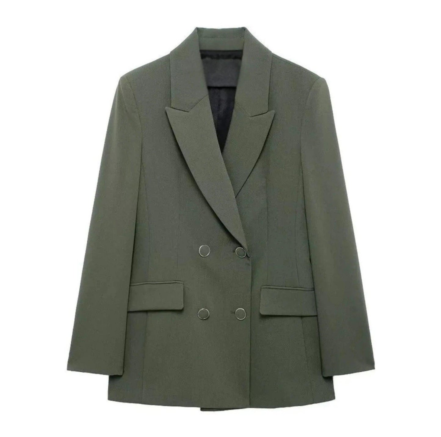Double-Breasted Suit Set – Khaki Green